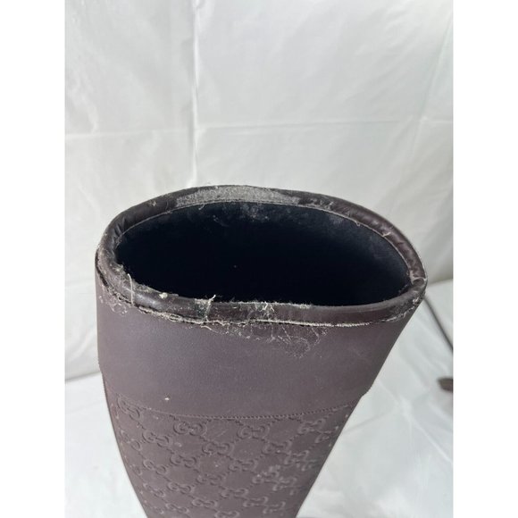 Authentic Gucci Vintage GG Monogram Rain Boots Brown Size 6 - Picture 2 of 16